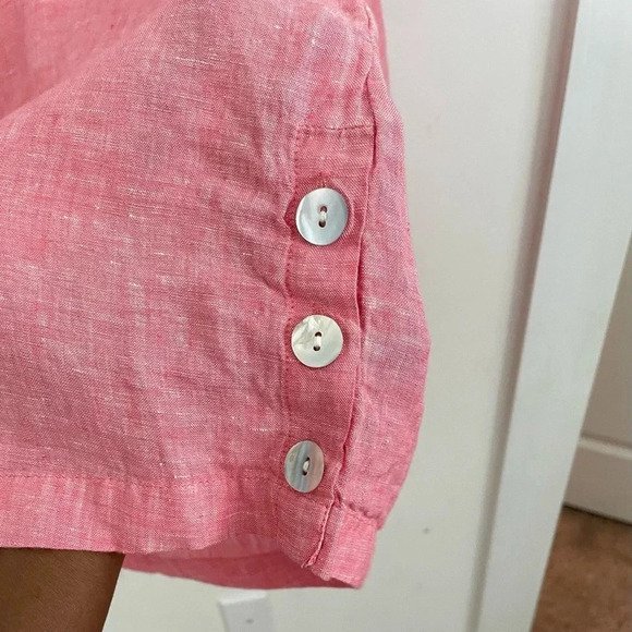 Tahari M Linen Coral Pink/Red Side Button 3/4 sleeves
Summer Tunic Top - Picture 3 of 6